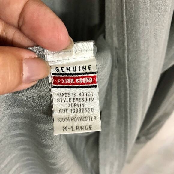 BC Ethic Men's Gray Ghost Stripes Button Up Long Sleeve Shirt Size XL - Picture 7 of 10